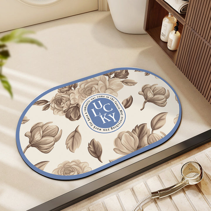 Floral Patterned Bath Mat Kalsten