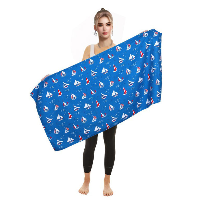 Beach towel with vibrant flamingo motifs and quick-drying material Kalsten