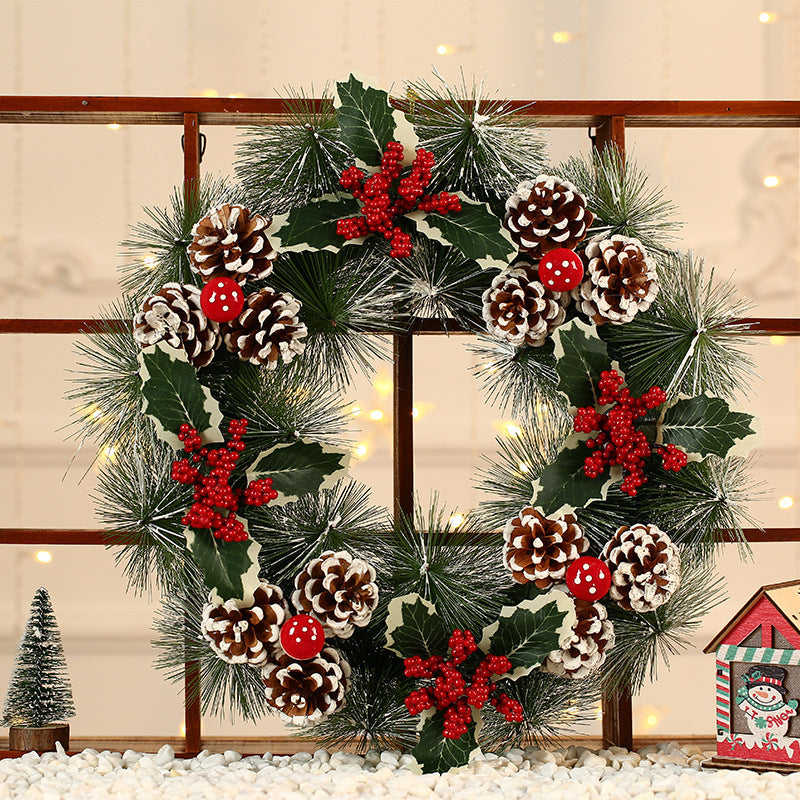 Festive Christmas wreath with pine cones and berries Kalsten