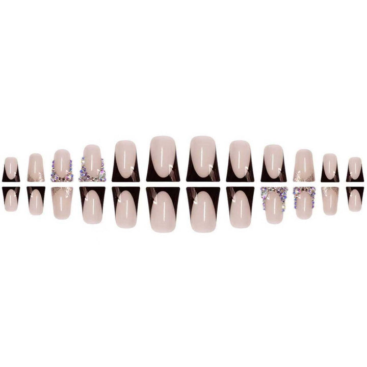 Decorative Press-On Nail Extensions with Gem Accents Kalsten