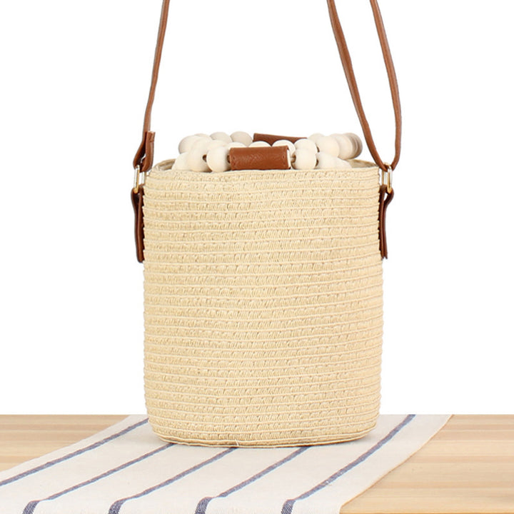 Handbag Made of High-Quality Woven Natural Material with Innovative Closure Kalsten