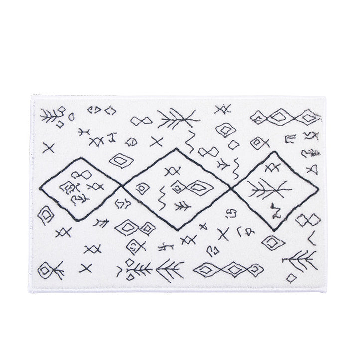 Soft high-pile bath mat rug with Berber-inspired diamond pattern Kalsten