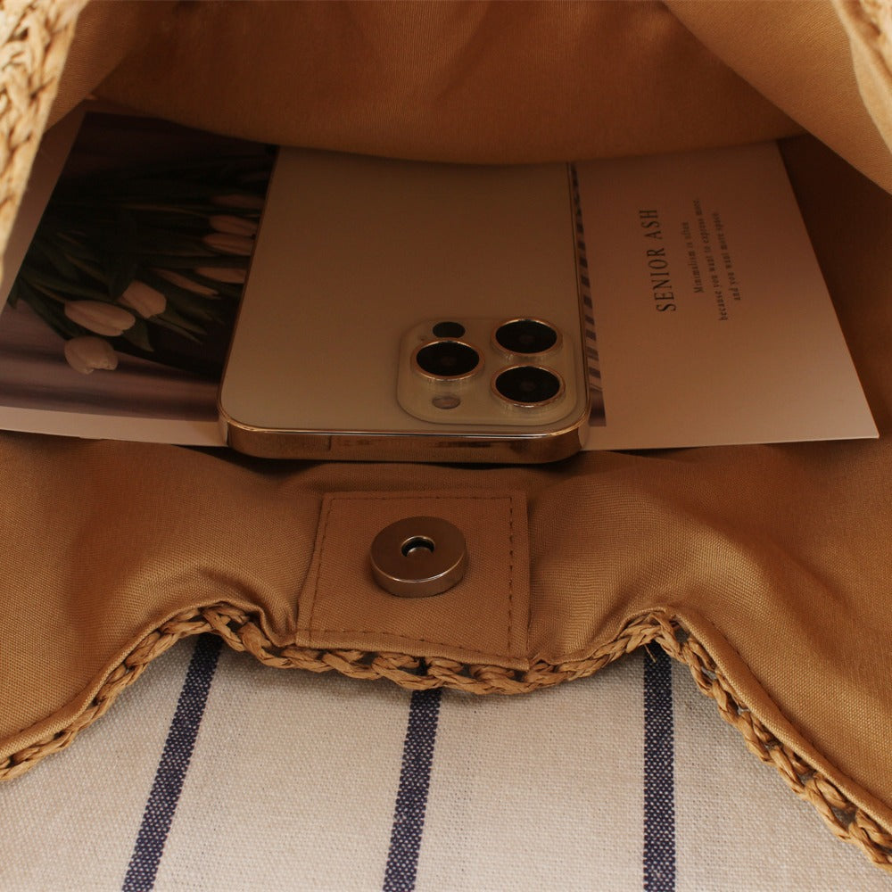 Shoulder bag with hand-knotted pattern and leather accents Kalsten