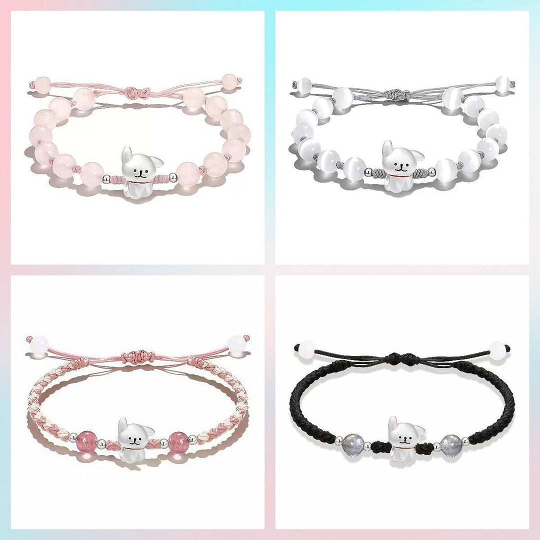 Playful Dog Charm Beaded Bracelet Kalsten