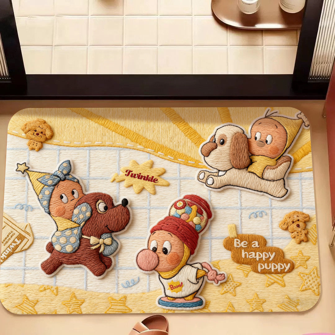Cartoon-Themed Memory Foam Bath Mat