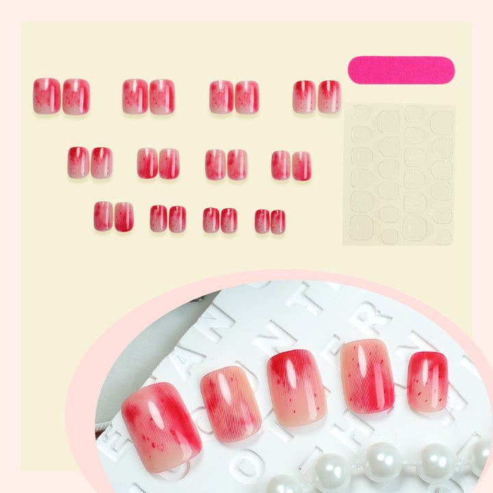 Trendy artificial nail set with modern marble and ombre design Kalsten