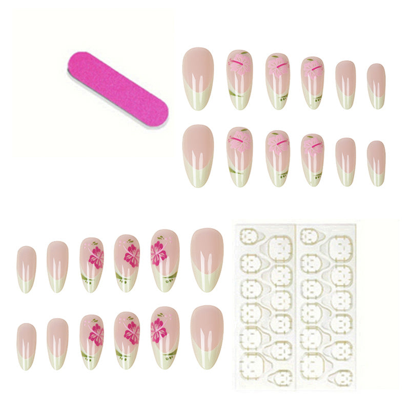 Artistic Floral Accent Press-On Nails