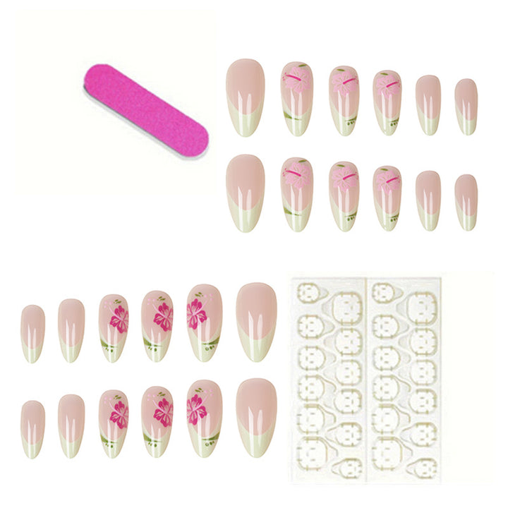 Artistic Floral Accent Press-On Nails