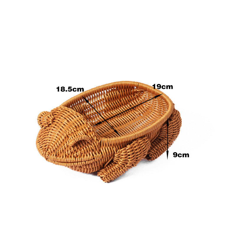 Frog-Shaped Decorative Woven Basket Kalsten