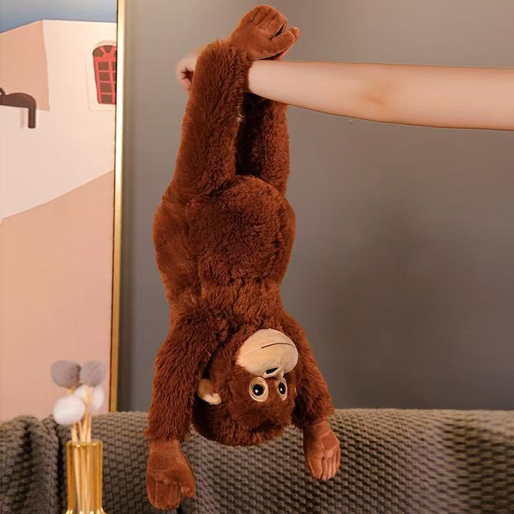Plush Orangutan-Style Long-Limbed Sitting Cuddle Doll with Ultra-Soft Faux Fur Kalsten