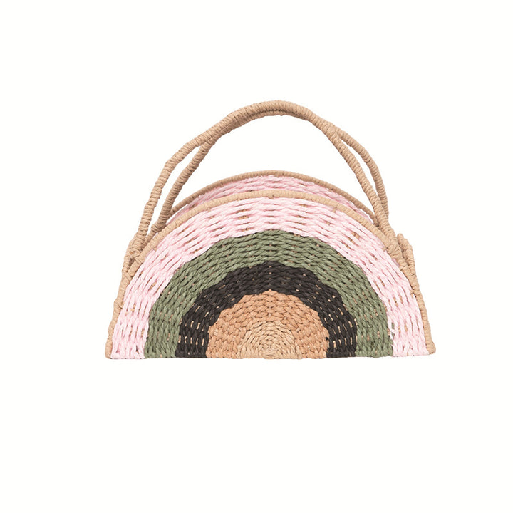 Woven Straw Rainbow Tote Kalsten