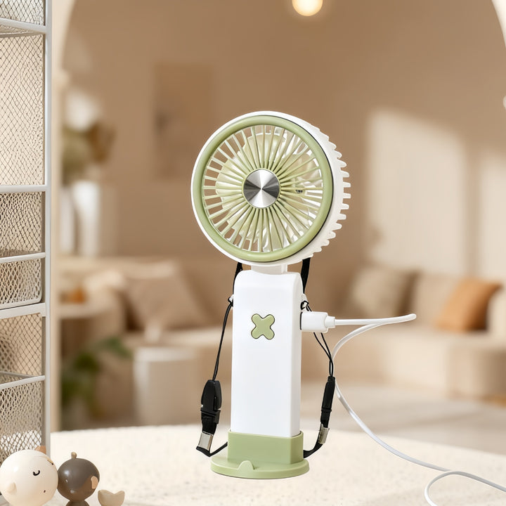 Ladies Portable Hand Fan with Flexible Design and USB Connection Kalsten