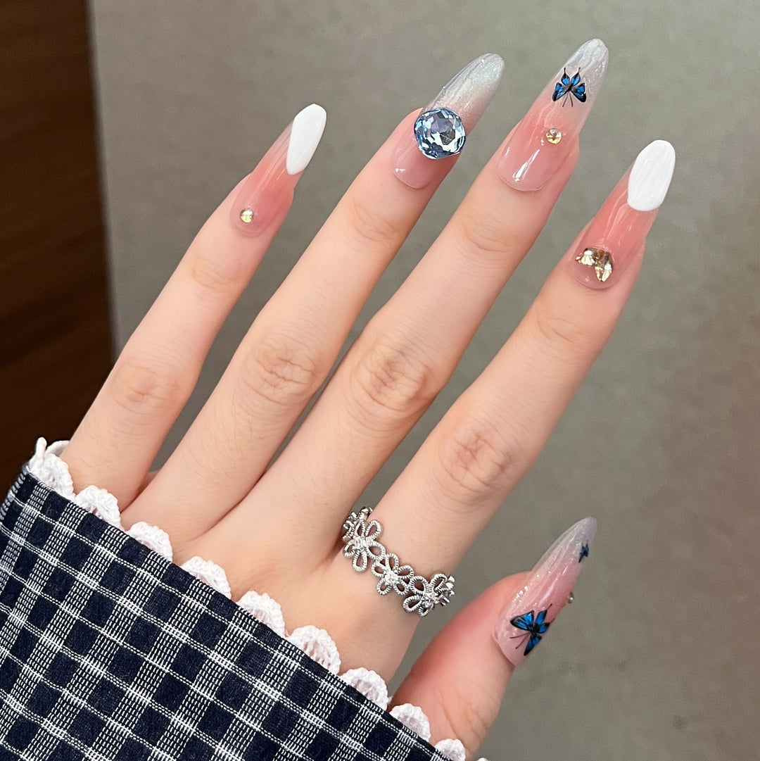 Elegant Nail Art Extensions with Pearl Accents Kalsten