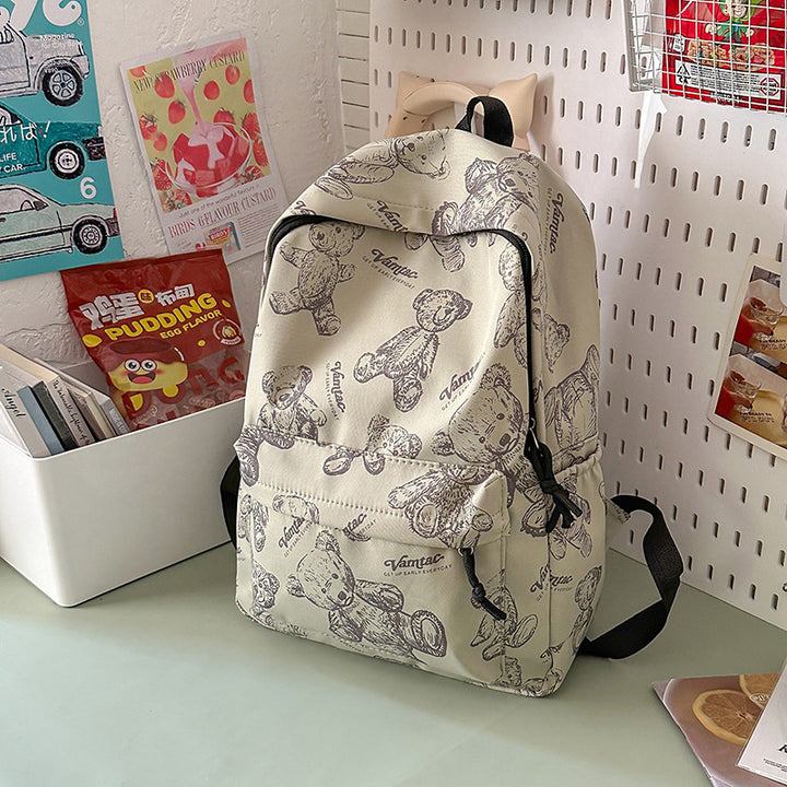Cute Teddy Bear Print Backpack