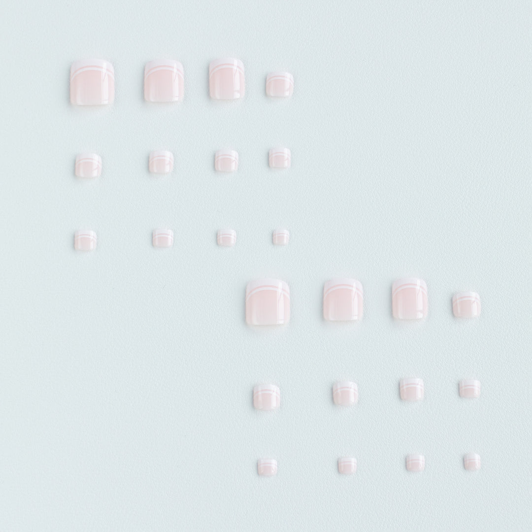 Stylish French Tip Pedicure Nail Art