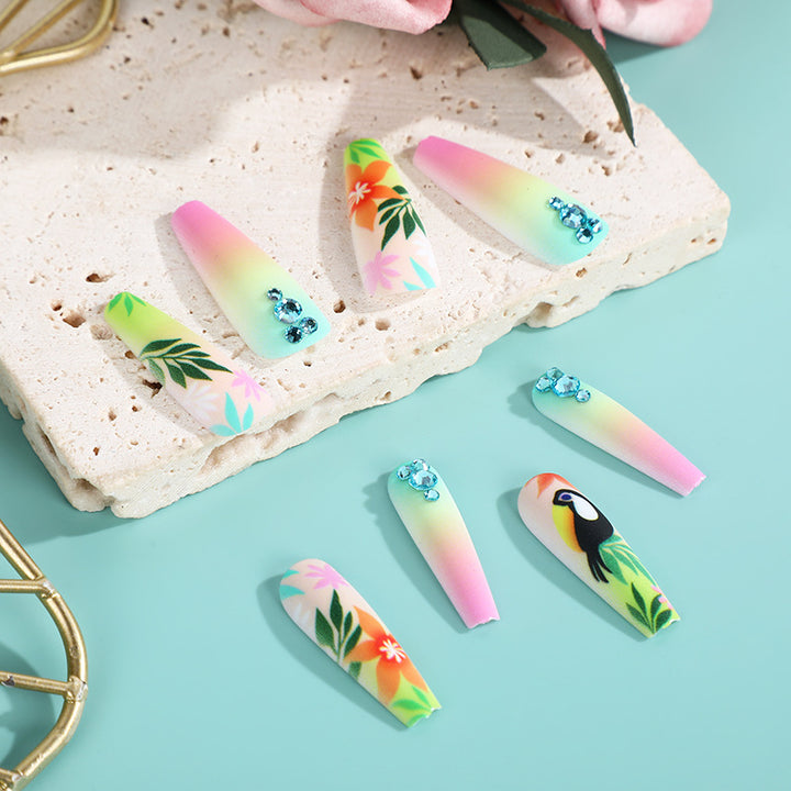 Artificial nail tips in tropical design Kalsten