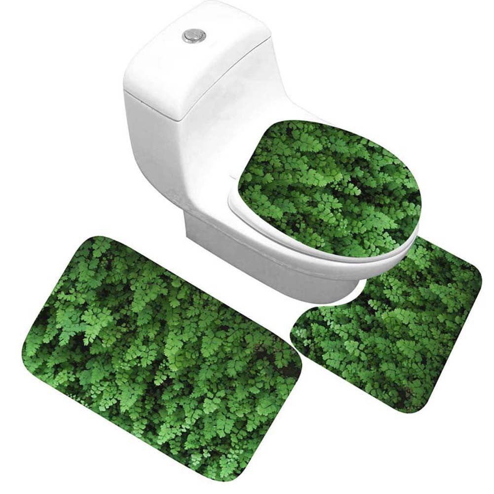 Floral Design Toilet Mat Set