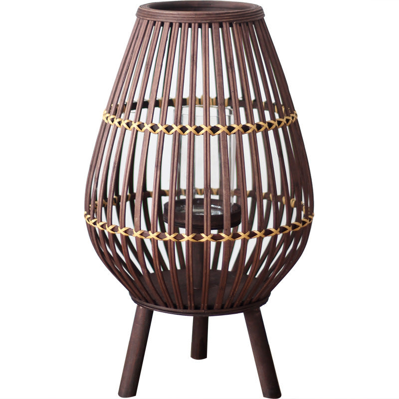 Rustic Rattan Lantern Kalsten