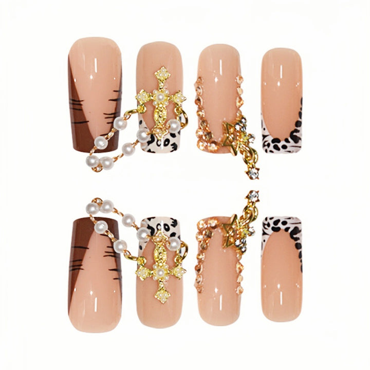 Decorative Long Press-On Nail Enhancements Kalsten