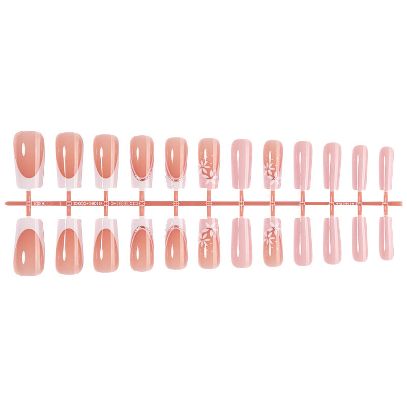 Decorative Press-On Nail Art Set with Floral Designs kalsten