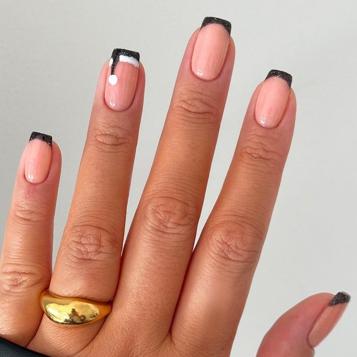 Glossy French Tip Press-On Nail Set Kalsten