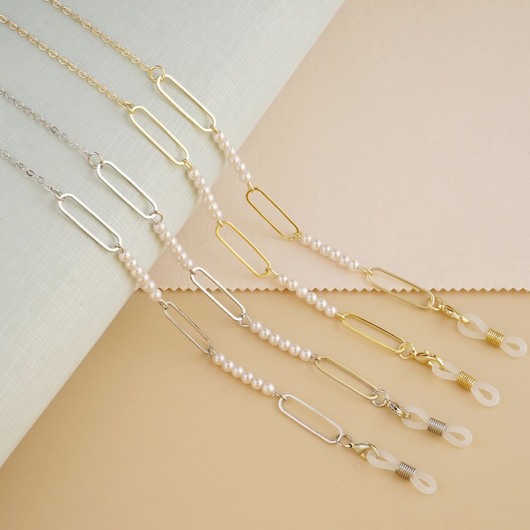 Elegant Pearl and Link Eyewear Chain Kalsten