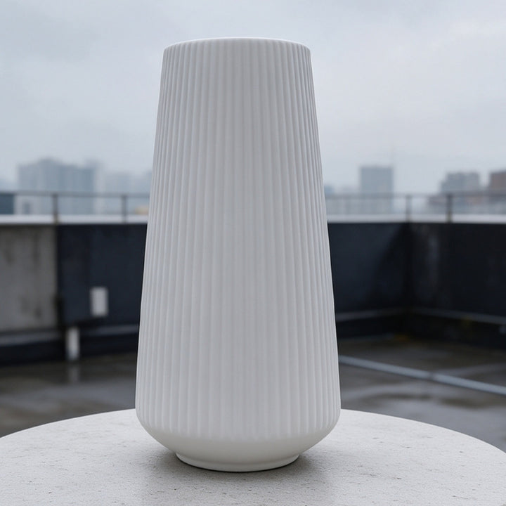 Modern Vertical Ribbed Ceramic Vase Kalsten