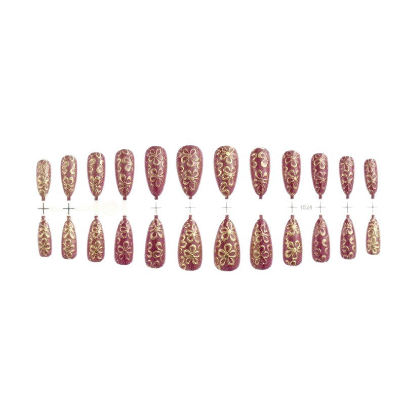Glittering artificial nails with floral patterns Kalsten