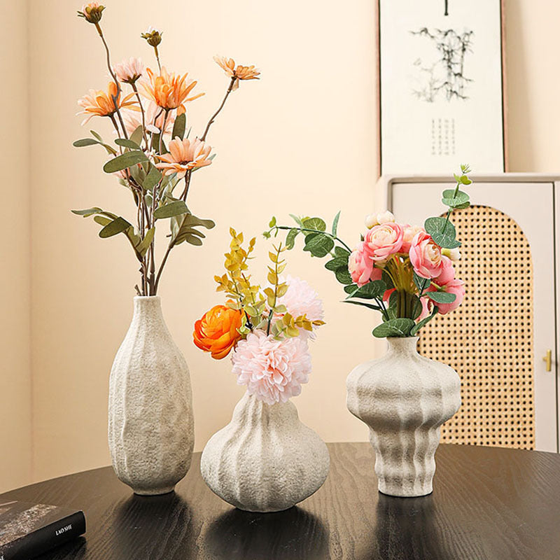 Artistically Textured Ceramic Flower Vase