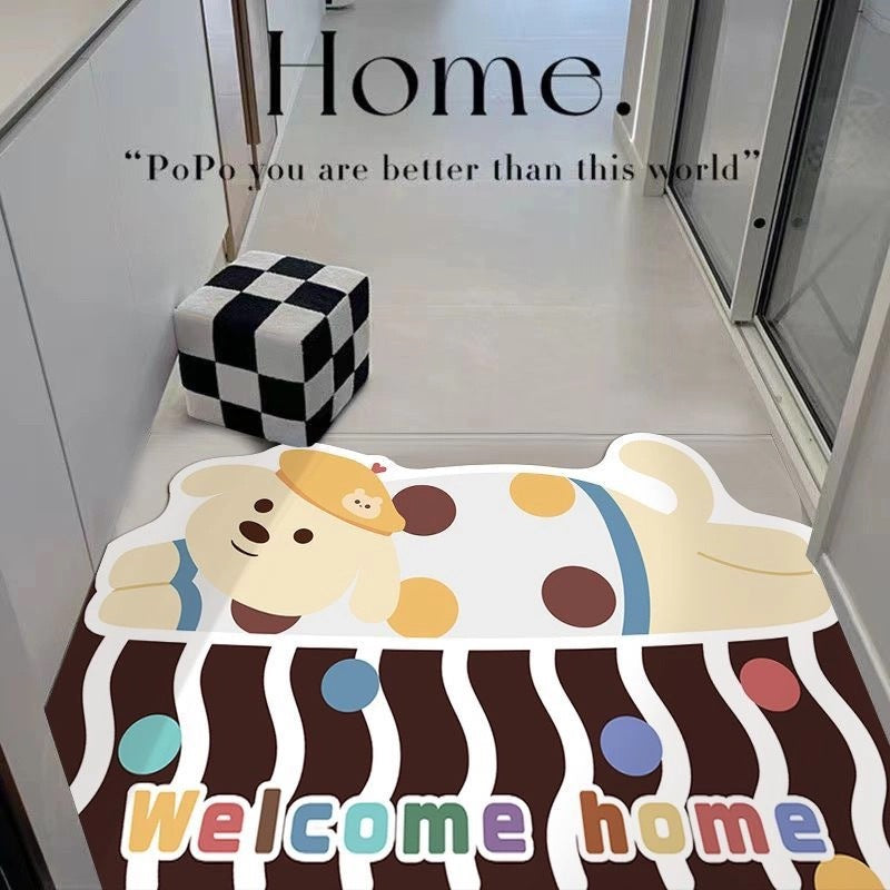 Playful Dog-Themed Welcome Mat