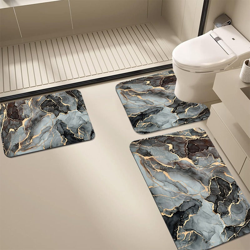 Abstract Bathroom Mat Set