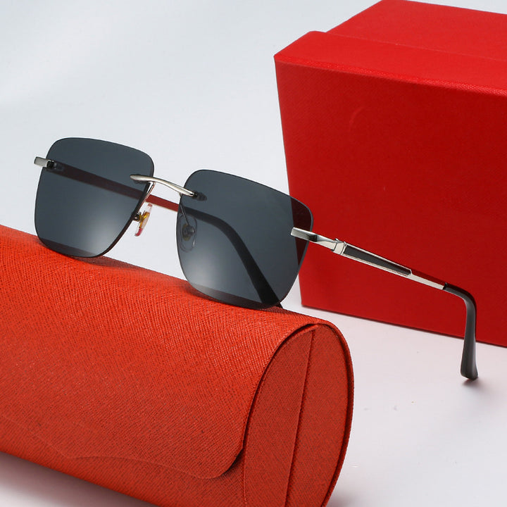Women's fashionable rectangular semi-rimmed sunglasses with innovative design Kalsten