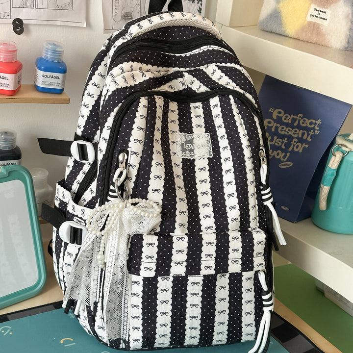 Stylish Bow-Accented Casual Backpack