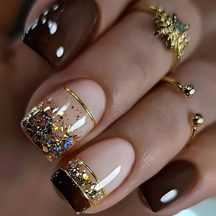 Glittering French Tip Nail Art Set Kalsten