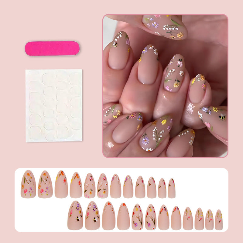 Artificial nail set with floral accents Kalsten
