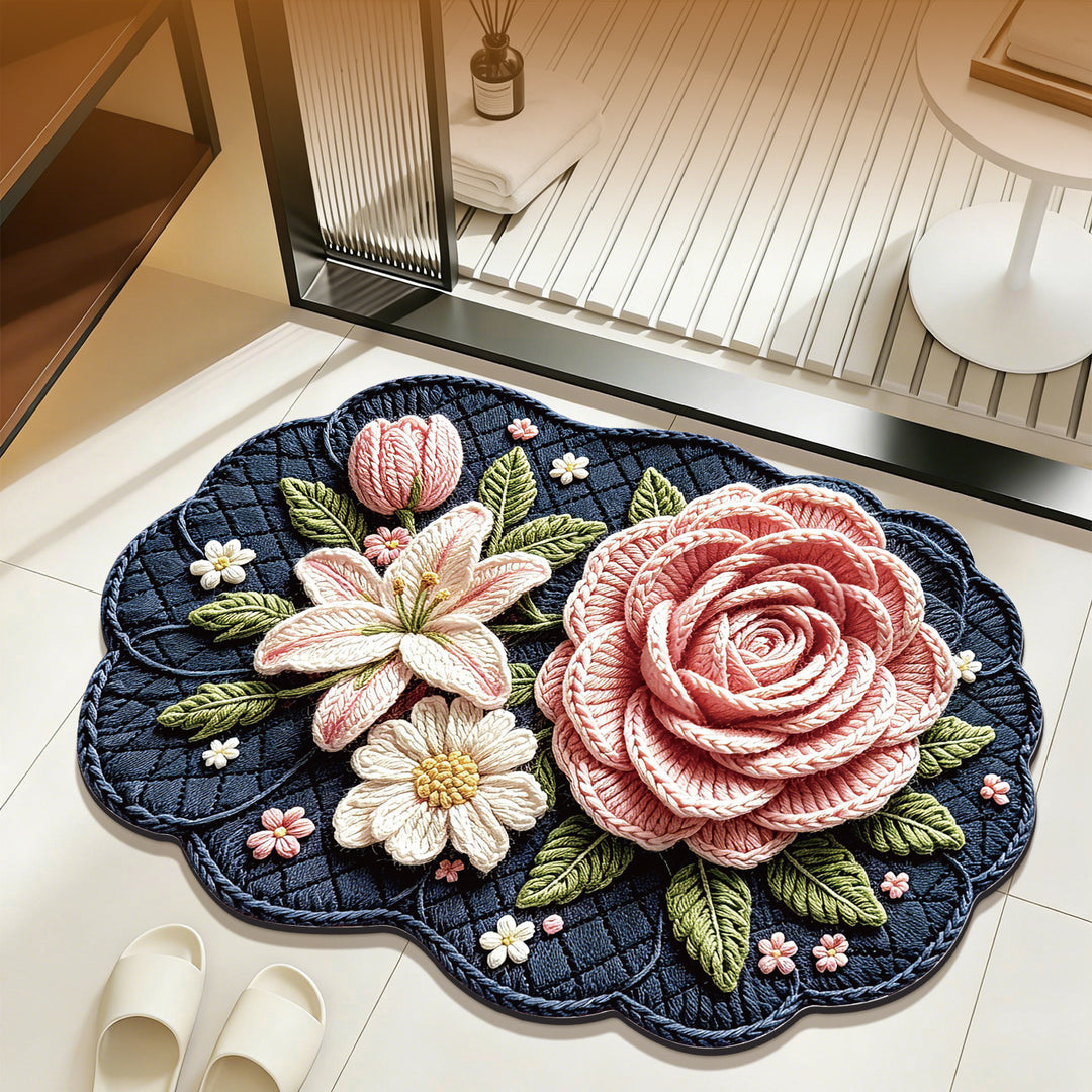 Floral Embellished Bath Mat Kalsten