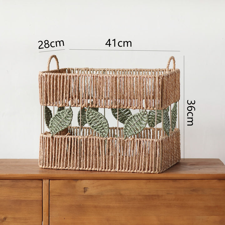 Decorative basket with plant motif Kalsten