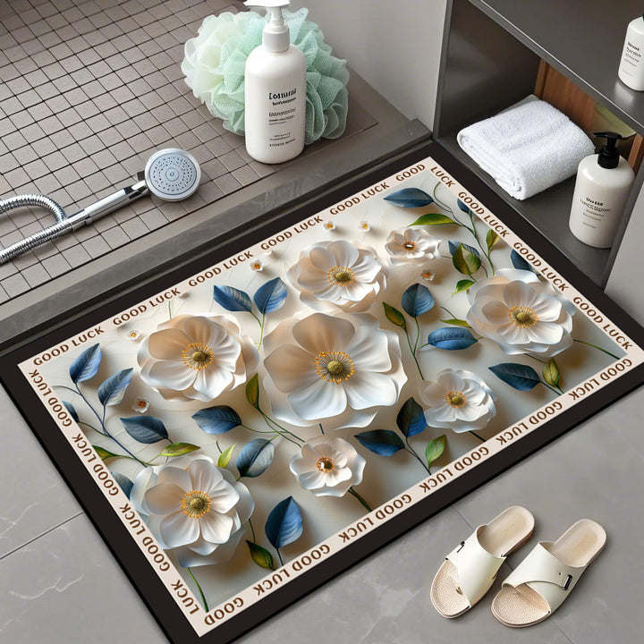 Floral Patterned Comfort Bath Mat Kalsten