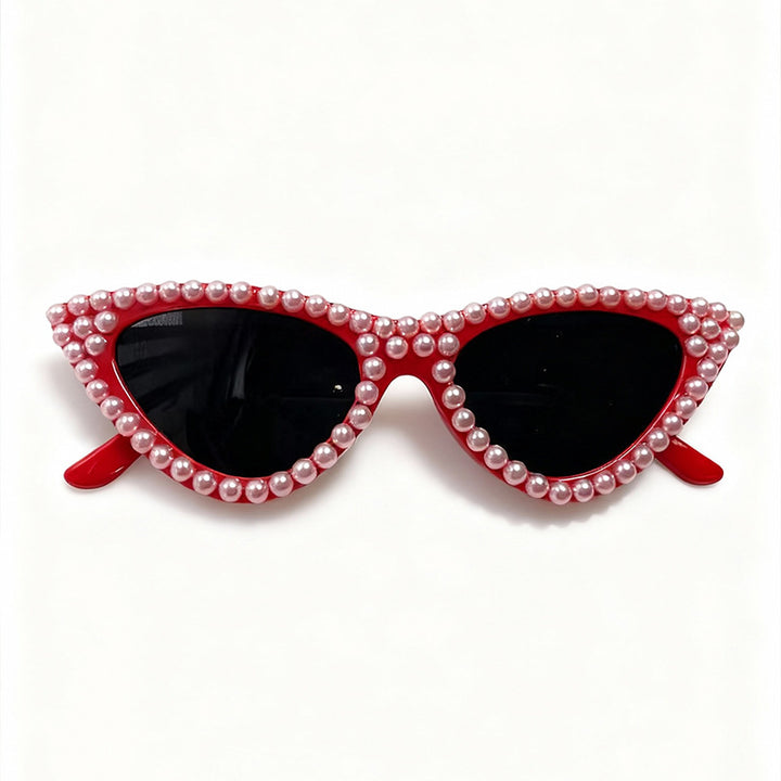 Pearl-Embellished Cat Eye Sunglasses Kalsten