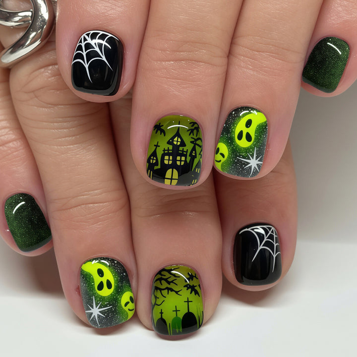 Halloween-Inspired Press-On Nail Art Set Kalsten