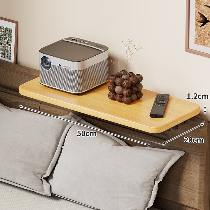 Wall-Mounted Slim Floating Headboard Shelf with Rounded Corners and Concealed Brackets