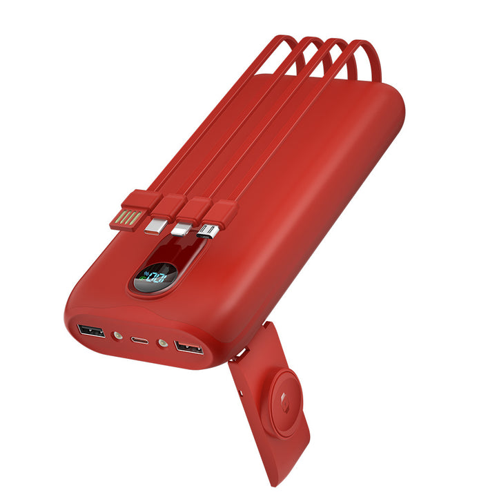 Portable power bank with integrated charging cables and LCD screen Kalsten