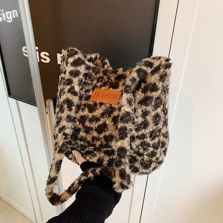 Soft Leopard Print Shoulder Bag