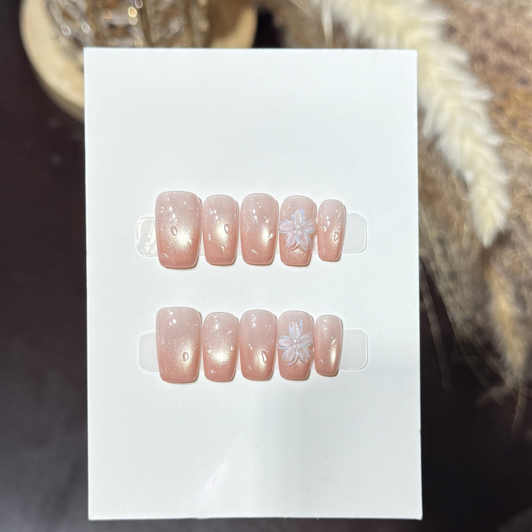 Floral Embellished Press-On Nail Set Kalsten