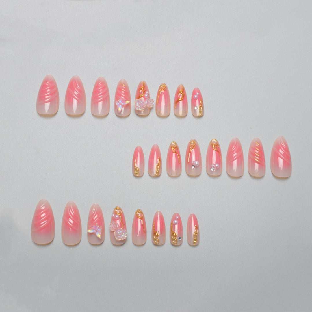Artistic Floral Nail Extensions Kalsten