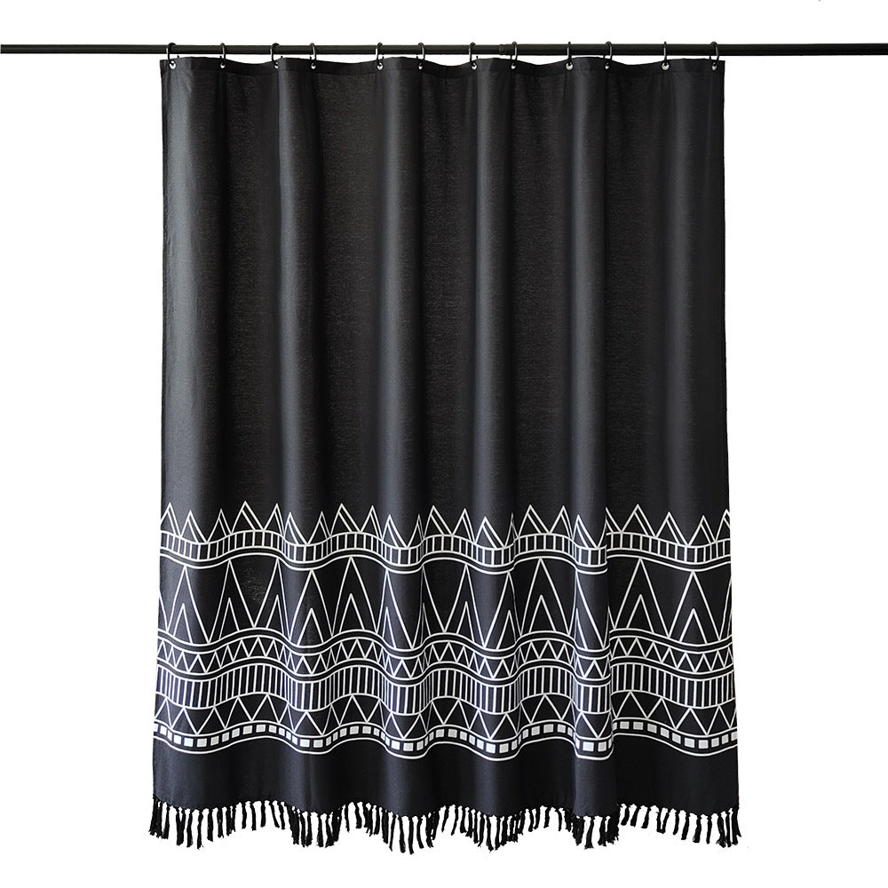 Geometric Fringe Shower Curtain Kalsten