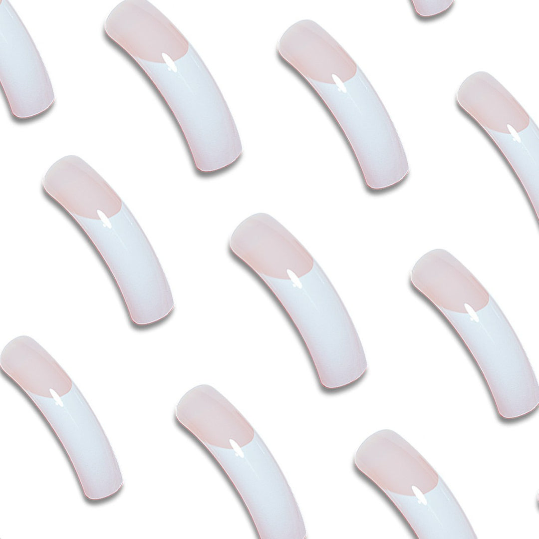 Elegant French Tip Acrylic Nail Extensions Kalsten