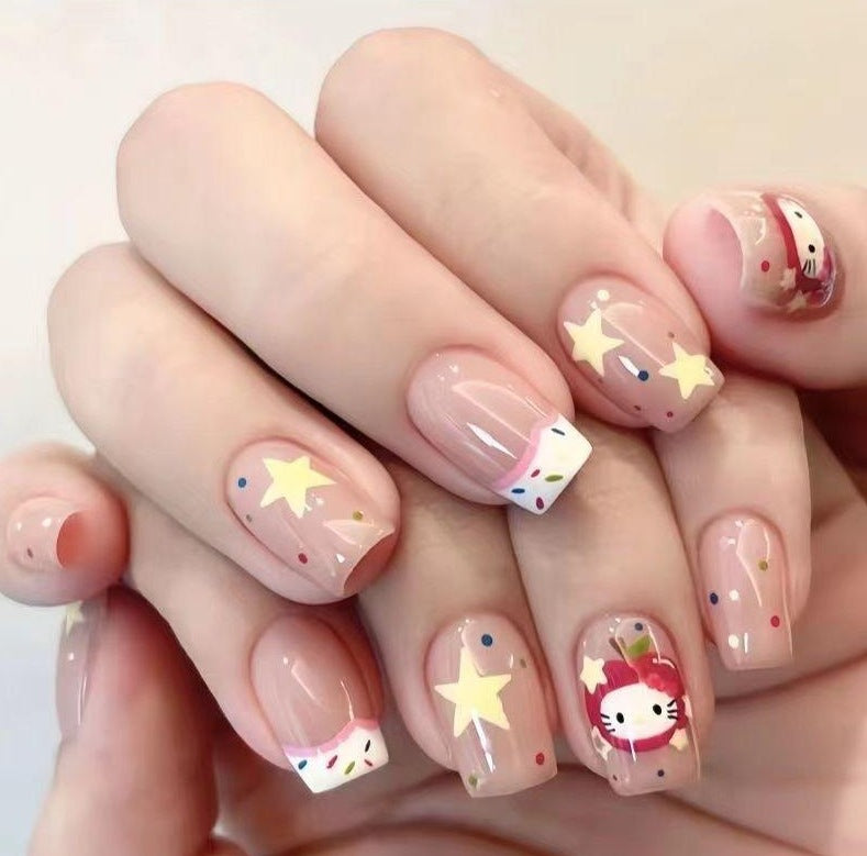 Decorative Glitter French Tip Nail Enhancements Kalsten