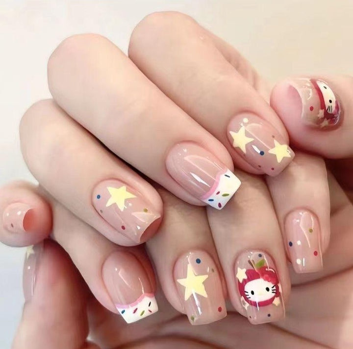 Decorative Glitter French Tip Nail Enhancements Kalsten