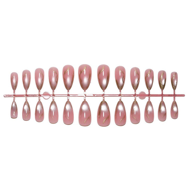 Acrylic nail set with elegant metallic accents Kalsten